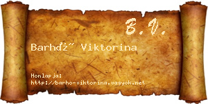 Barhó Viktorina névjegykártya